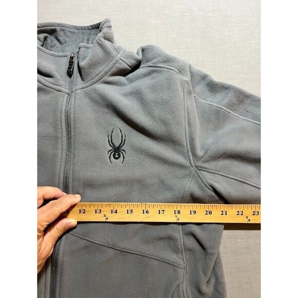 Spyder Fleece Jacket Adult Medium Gray Long Sleeve Full Zip Knit Sweatshirt Mens - Picture 12 of 14